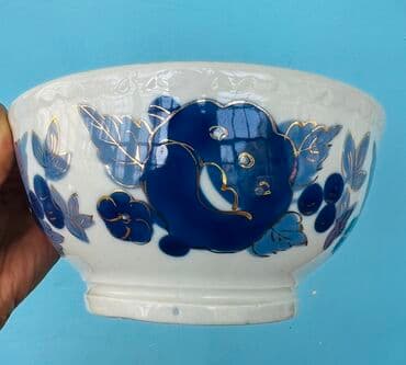 Блюда для тортов и сладостей: Миски, Набор из 6 шт., цвет - Синий, Фарфор, СССР — 3