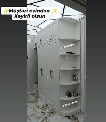 4 qapılı, Siyirməli, Ağ, Açılan, Künc dolab