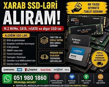 ssd kart: Xarab SSD-lərin qəbulu xidməti - M.2 NVMe, SATA, mSATA və 7digər — 1