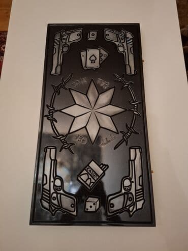 İdman qidaları: Təsviri: Bədii dekorlu tavla dəsti - Material: Bərk taxta əsaslı — 1