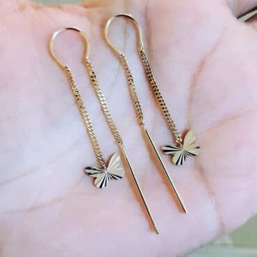 sirqalar qizil: Sırğa, Sarı qızıl, 585 Əyar, 198 g — 1