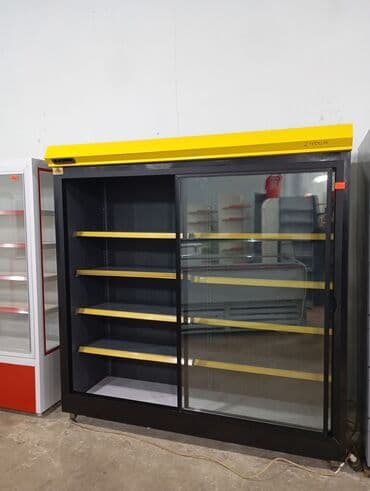soyuducu market: İki qapılı, soyuducu vitrin, məhsulların sərgisi və soyuq saxlanılması — 3