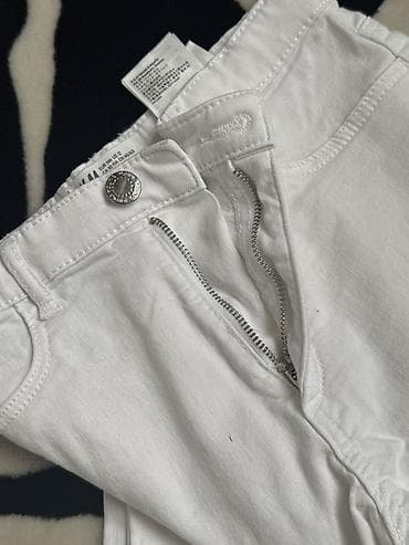 klassik şalvar: H&M uşaq ağ cins şalvar - Rəng: Təmiz ağ - Kəsim: Düz/sıx oturan — 3