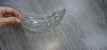 meyve qabı: Şüşə qab dəsti - Material: şəffaf kəsmə naxışlı şüşə - Dəst tərkibi — 3