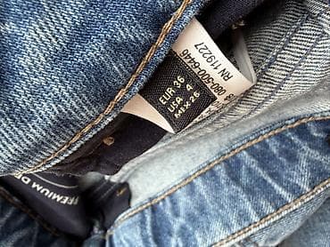 randm dazzle 7500: Denim ətək - Model: kloş kəsimli, panel tikiş detalları ilə - Rəng — 4