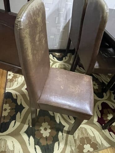 ceyran derisi: Mətbəx üçün, Açılmayan, Dördbucaq masa, 6 stul — 3