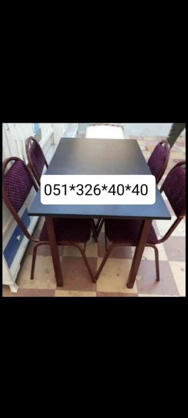 Masa və oturacaq dəstləri: Qonaq otağı üçün, Yeni, Açılan, Dördbucaq masa, 4 stul — 12