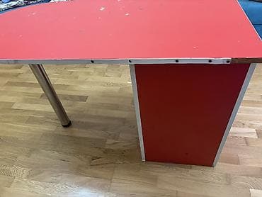 masa ders: Düz masa, Polkalı, Siyirməli, MDF — 3
