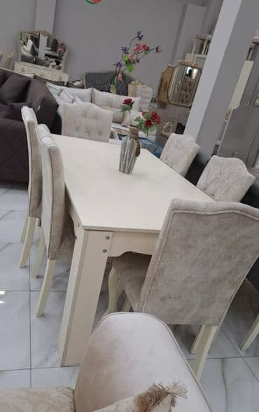 стулья барные: Для гостиной, Новый, Нераскладной, Прямоугольный стол, 6 стульев — 7