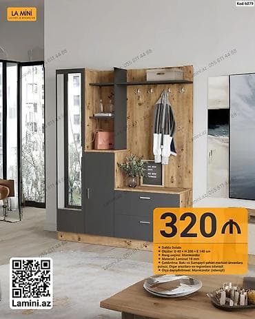 La Mini – Dəhliz Dolabı (Kod: 6079) - Ölçülər: D 40 × H 200 × E 140