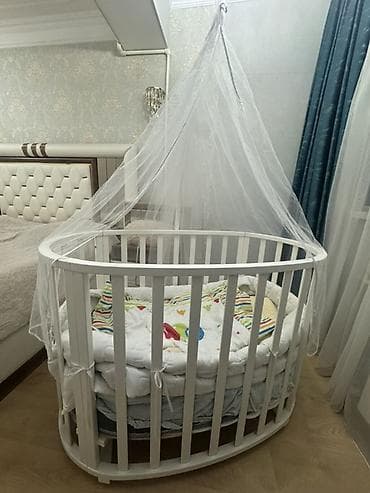 kuna mebeli: Oğlan və qız üçün, Yumru, Beşik, Dəst ilə, Matras ilə, Yellənmə mexanizm ilə — 2