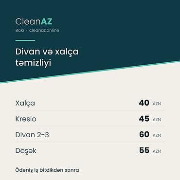 sumqayitda ucuz xalca yuma: CleanAZ – Bakı Divan və xalça təmizliyi - Xalça təmizliyi: 40 AZN - — 2