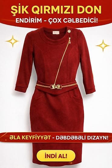 Şık qırmızı don – zərif və cazibədar görünüş üçün ideal seçim. Razmeri