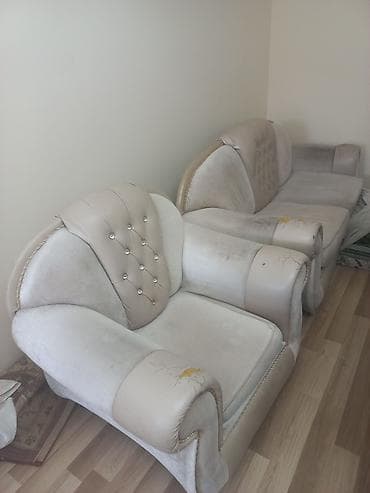 divan restoran: 2 ədəd yumşaq kreslo və 1 ədəd uzun divan dəsti - Üslub: klassik — 3