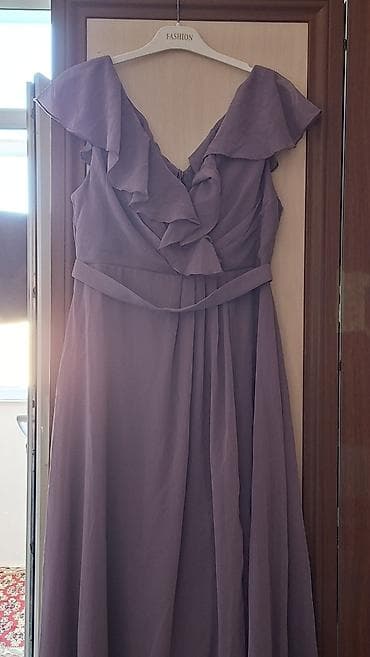 gen: Uzun gecə/libas – bənövşəyi (lilac) rəng - Model: Geniş ətəkli, axıcı — 3