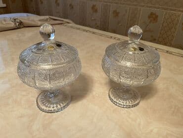 yuxuda qab qaşıq yumaq: Kristal süfrə dəsti - Zərif naxışlı, kəsim ornamentli iri kristal — 7