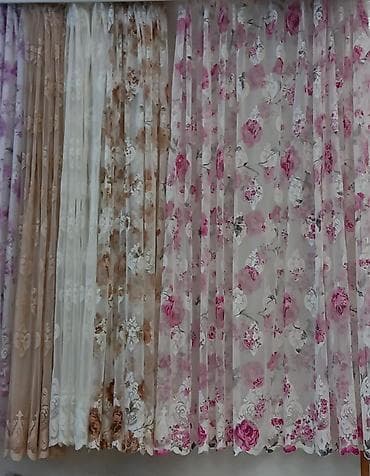 sacaqli perde: Tül pərdə kolleksiyası 2 metir eni 3m uzunluğu - Material: incə — 4