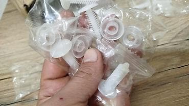 Крепежные изделия: Plastik pərçim/şaquli düymə bərkidicilər (ağ, 2 hissəli) Yüksək — 3