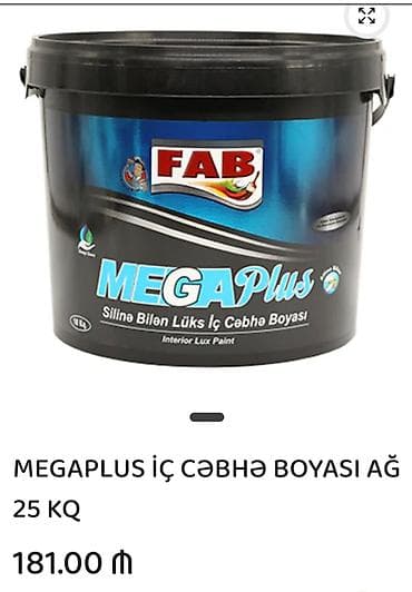 fab boya: İç divarlar üçündür. Mat Ağ rəngdədir emulsiya, boya qatılmayıb — 3