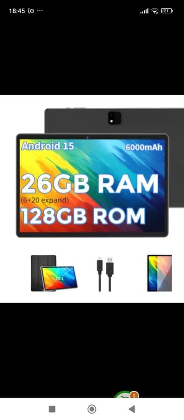 Android 15 planşet - Yaddaş: 26 GB RAM (6 GB + 20 GB virtual lalafo.az -da Android 15 planşet - Yaddaş: 26 GB RAM (6 GB + 20 GB virtual