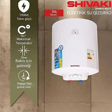 qantel su: SHIVAKI elektrik su qızdırıcısı - Həcm: 30 L - Güc: 1500 Vt - — 1