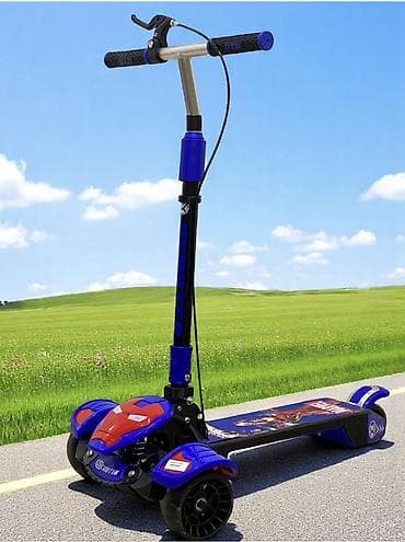 motor kaski: Uşaq skuterı – 3 təkərli, işıqlı və musiqili - Rənglər: mavi və — 2