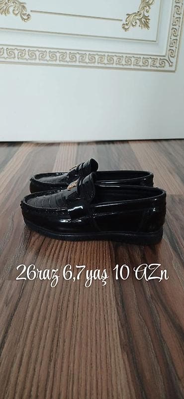 Mokasinlər: Rəng - Qara Mokasinlər, Ölçü: 26, Oğlan üçün — 1
