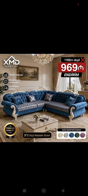perla mebel divan: Künc divan, Qonaq otağı üçün, Parça, Açılmayan — 1