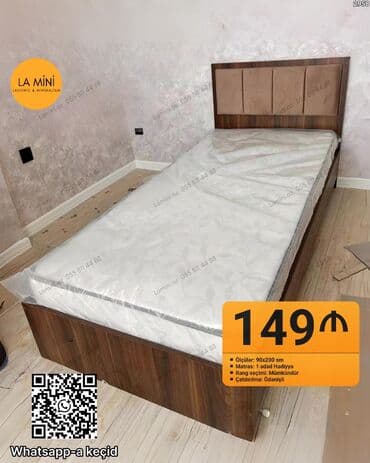 divan çarpayı: Təknəfərlik çarpayı, Bazasız, Matras ilə, Siyirməsiz — 1