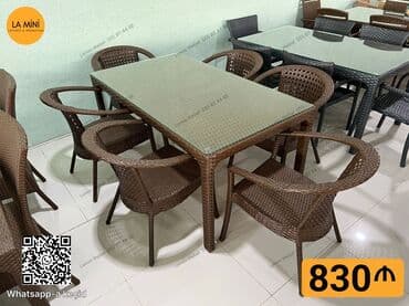 Stullar: Balkon üçün, Açılmayan, Dördbucaq masa, 6 stul — 1