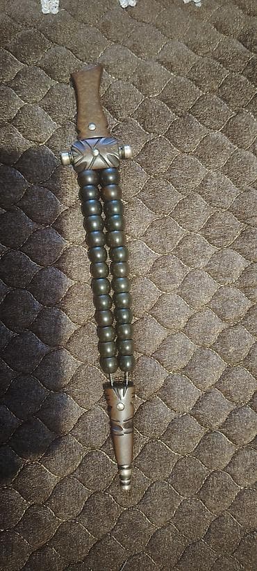 bujuterya: İkili tespih – dekorativ bıçaq formalı asqı/gəlinciyə bənzər başlıqla — 2