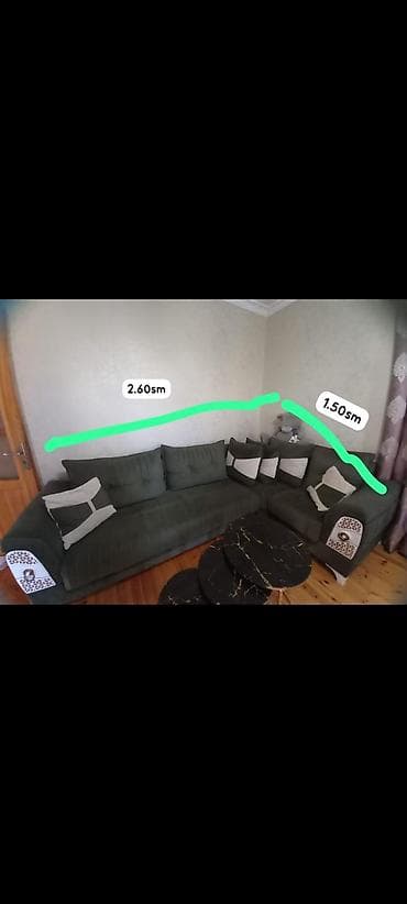 Rəflər: Künc divan, İşlənmiş, Bazalı, Çatdırılma yoxdur — 1