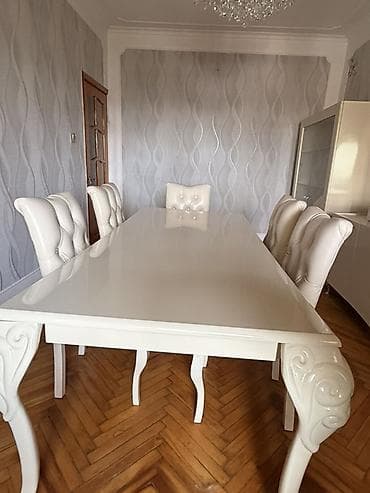 sunger: Qonaq otağı üçün, İşlənmiş, Açılmayan, Dördbucaq masa, 6 stul — 1