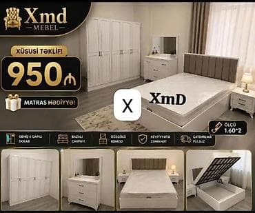 Yataq otağı dəsti – XmD Mebel Tərkib: - Geniş 6 qapılı dolab - Bazalı