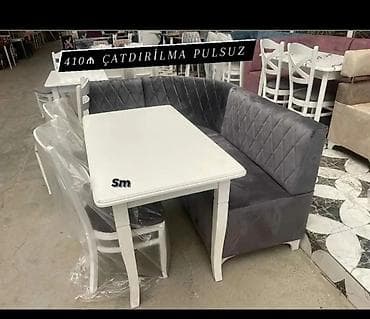 nahar: Mətbəx üçün, Yeni, Açılmayan, Dördbucaq masa, 2 stul — 3