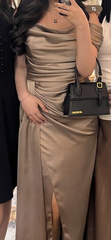 atlas kofta: Qadın gecə/libas - Rəng: isti şokolad/bronza tonu - Parça: atlas — 2