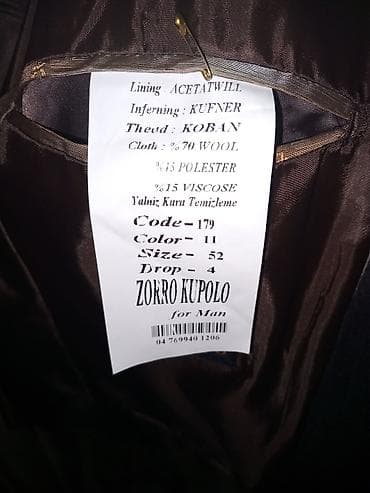 ruslarin milli geyimi: **Zorro Kupolo Kişi Kostyumu** Tünd rəngli, incə zolaqlı dizayna — 4