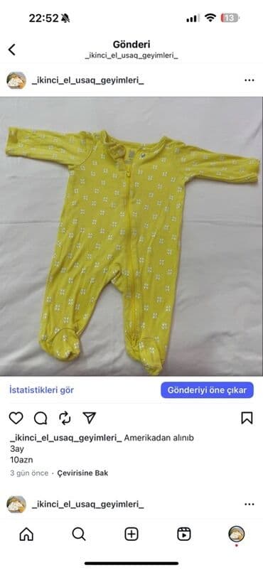 predo pampers 1: Uşaq geyimləri paketi – müxtəlif ölçü və modellər - Sarı rəngli — 1