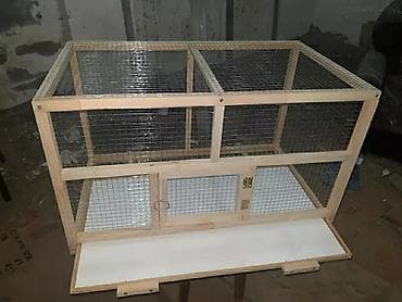 Heyvanlar üçün mallar: Teze tixilib uzunluq 80sm eni 60sm. alti setka ustu padnoslu ve yerden — 1