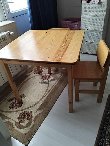 2 ci el stol stul: Oğlan və qız üçün, İşlənmiş, Siyirməsiz, Bağça masası, Stullar ilə — 3