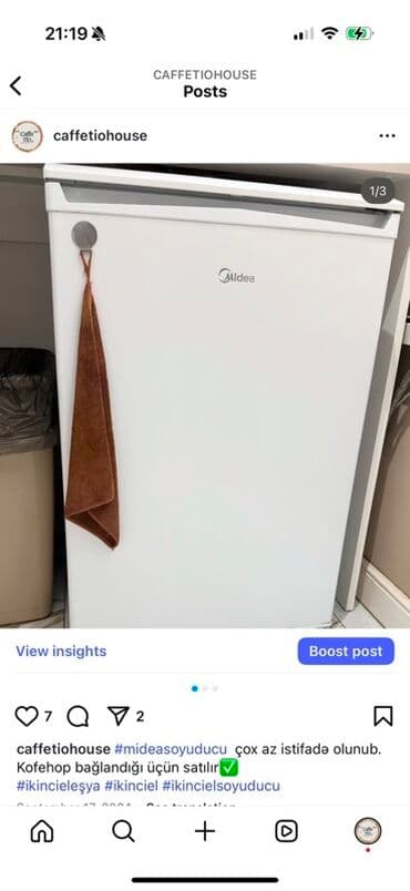 istilik radiyatoru: İşlənmiş Mini Midea Soyuducu Satılır, rəng - Ağ — 1