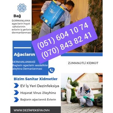 en yaxsi xalca yuma hansi: Dezinfeksiya, dezinseksiya | Taxtabiti, Birələr, Tarakanlar | Nəqliyyat, Ofislər, Mənzillər — 1