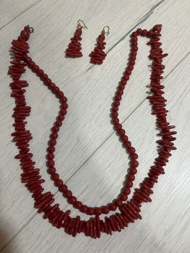 бусы из натурального камня: Бусы и сережки коралловые.СССР.Куплены 40 лет назад в 1980 годах — 4