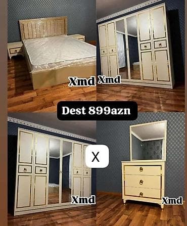Yataq otağı mebel dəsti – 899 AZN Tərkibi: - Çarpayı (başlıqla) - 2 — 1
