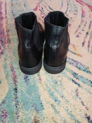 oksford ayaqqabılar: Qara rəngli kişi qısa çəkmələri (Chelsea stilinə bənzər) - Material — 2