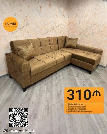 mingəçevirdə divan: Künc divan, Açılan, Bazalı, Parça, Şəhərdaxili pulsuz çatdırılma — 1