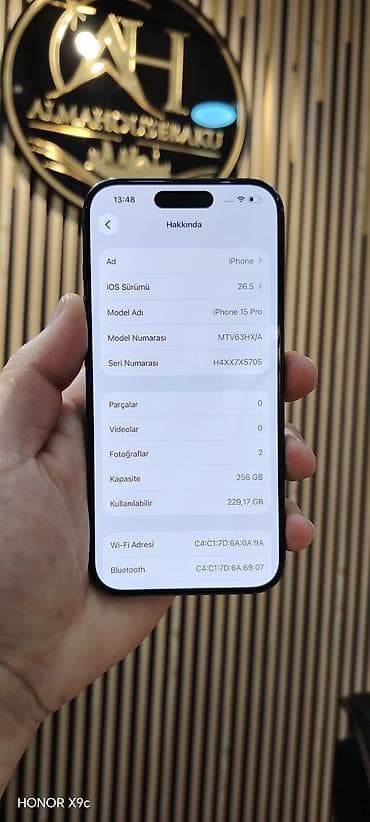 iphone 14 plus: IPhone 15 Pro, 256 GB, Blue Titanium, Zəmanət, Simsiz şarj, Face ID — 6