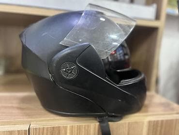 moped: Dayu tam üzlü motosiklet dəbilqəsi - Rəng: qara, idman üslublu korpus — 2
