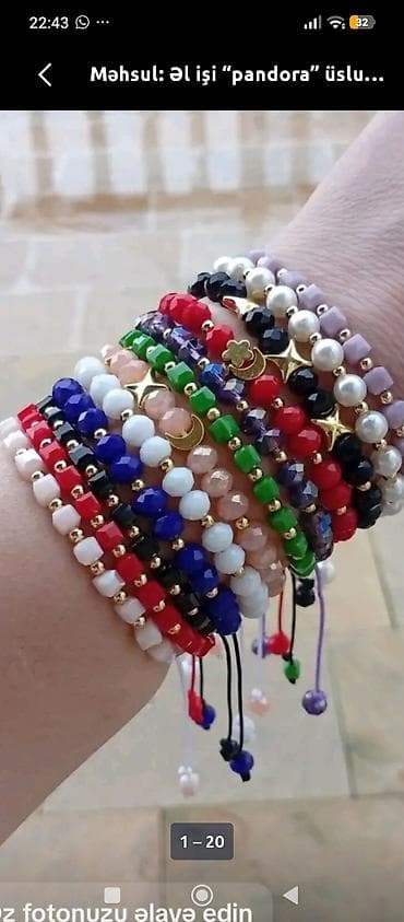 Bilərziklər: Məhsul: Əl işi “pandora” üslubunda bilərziklər - Material: cilalanmış — 1