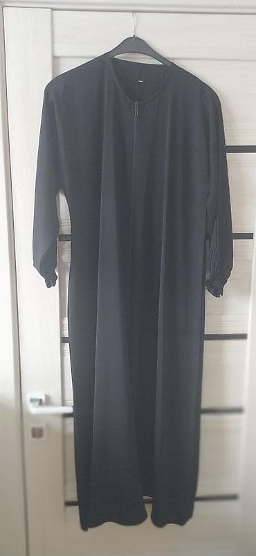 Qara rəngli uzun paltar/abba - Model: sadə, düz kəsim, uzun - Rəng